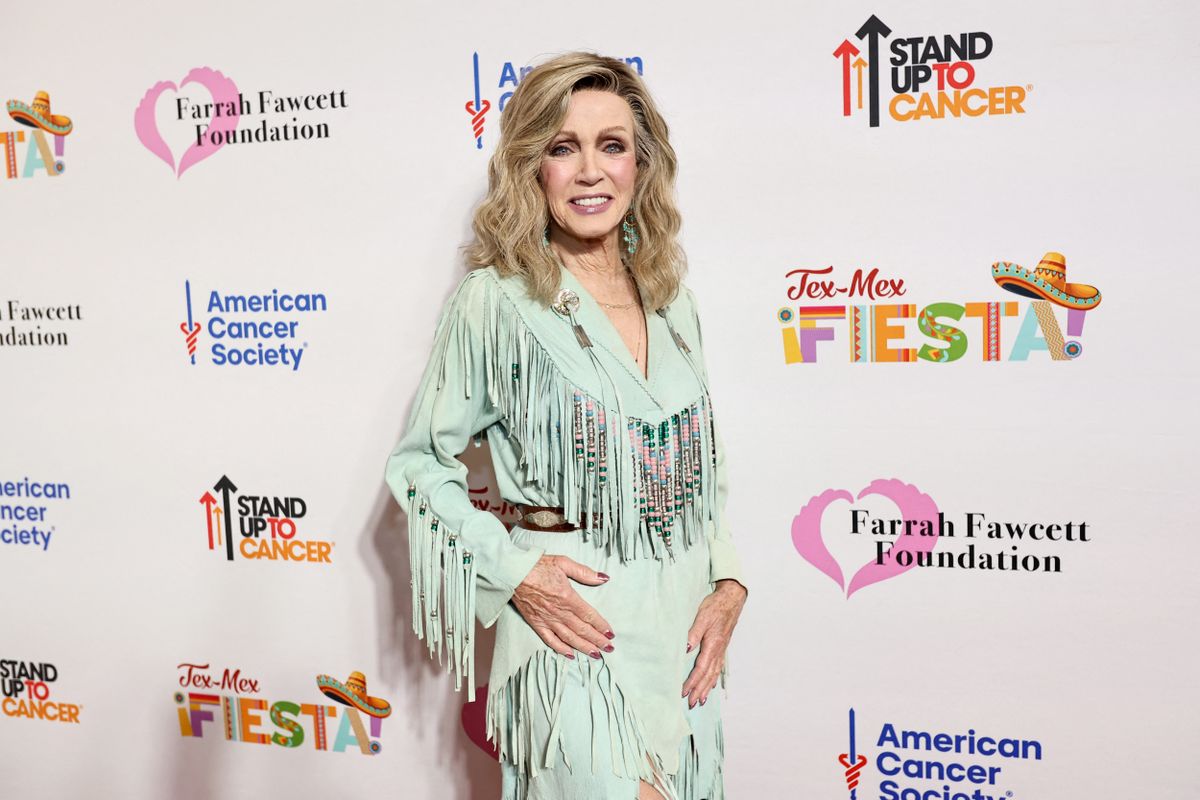 DALLAS, TEXAS - OCTOBER 30: Donna Mills attends the Farrah Fawcett Foundation 2025 Tex-Mex Fiesta at The Rustic on October 30, 2025 in Dallas, Texas. Omar Vega/Getty Images for Farrah Fawcett Foundation/AFP (Photo by Omar Vega / GETTY IMAGES NORTH AMERICA / Getty Images via AFP)