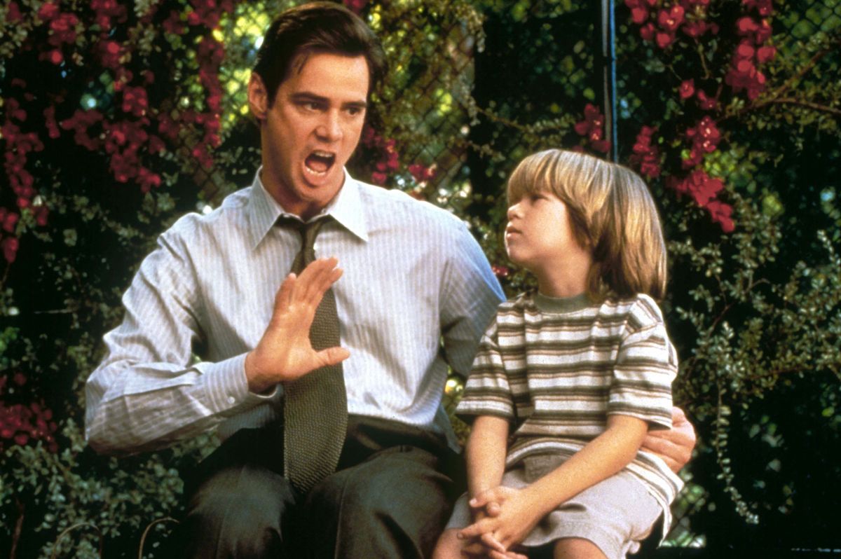 Jim Carrey és Justin Cooper az 1997-es hanta Boyban.  