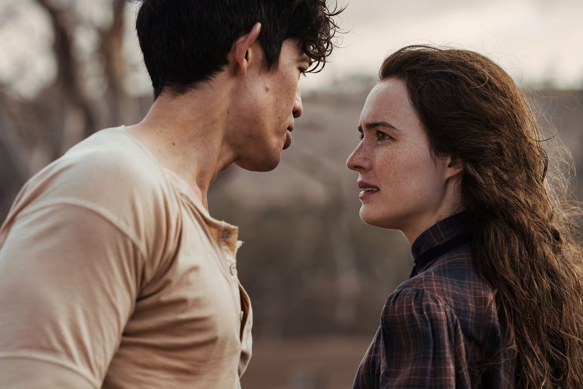 My Brilliant Career. Christopher Chung and Phillipa Northeast in My Brilliant Career. Cr. Ian Routledge/Netflix © 2026.