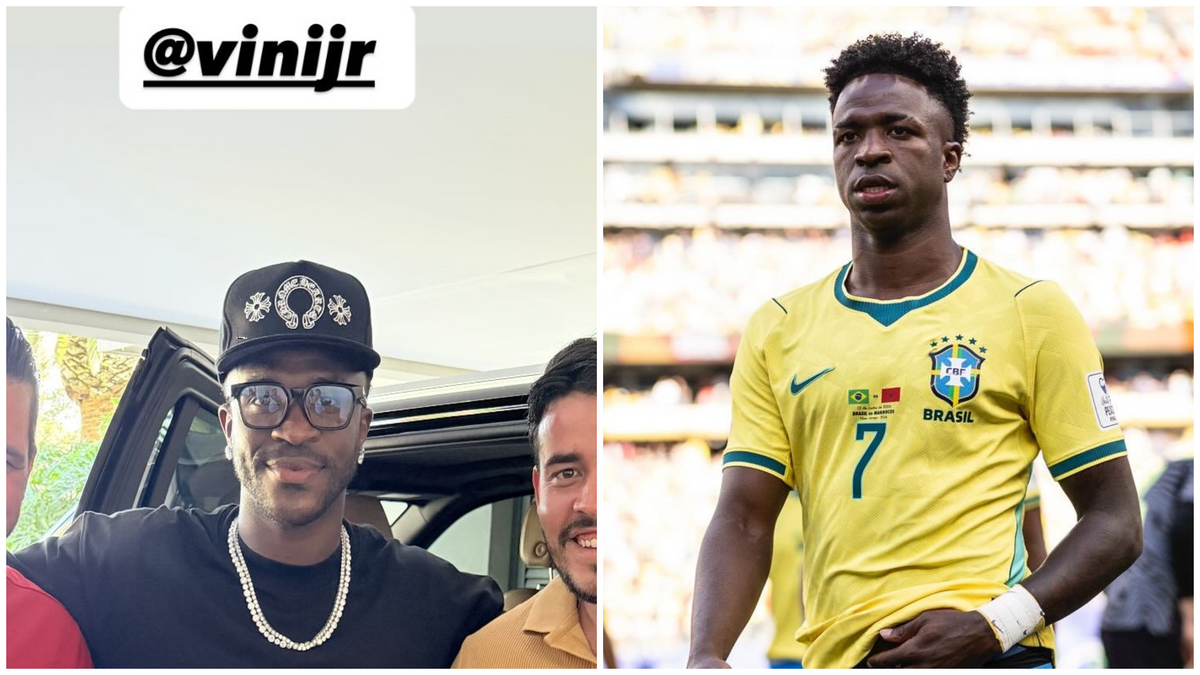 Vinícius Júnior az új állával és régen