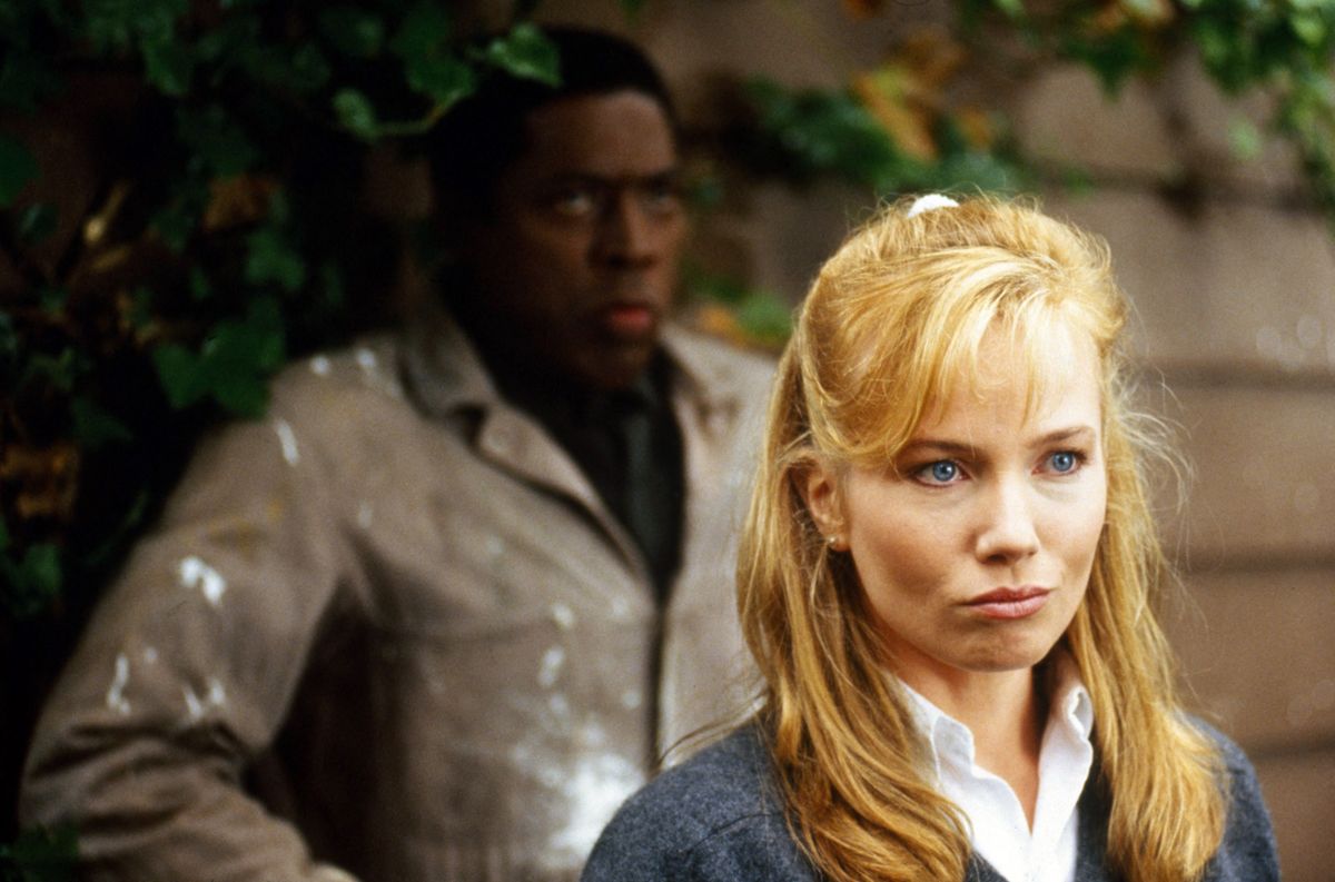 The Hand that Rocks the Cradle
Year : 1992 USA
Director : Curtis Hanson
Ernie Hudson, Rebecca De Mornay

Photo: Matthew McVay.
It is forbidden to reproduce the photograph out of context of the promotion of the film. It must be credited to the Film Company and/or the photographer assigned by or authorized by/allowed on the set by the Film Company. Restricted to Editorial Use. Photo12 does not grant publicity rights of the persons represented. (Photo by Hollywood Pictures / Photo12 via AFP)