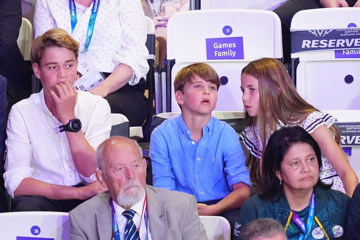 Princess Charlotte, Prince Louis and Prince George (left) at the SEC Centre during day nine of the 2026 Commonwealth Games in Glasgow. Picture date: Saturday August 1, 2026.