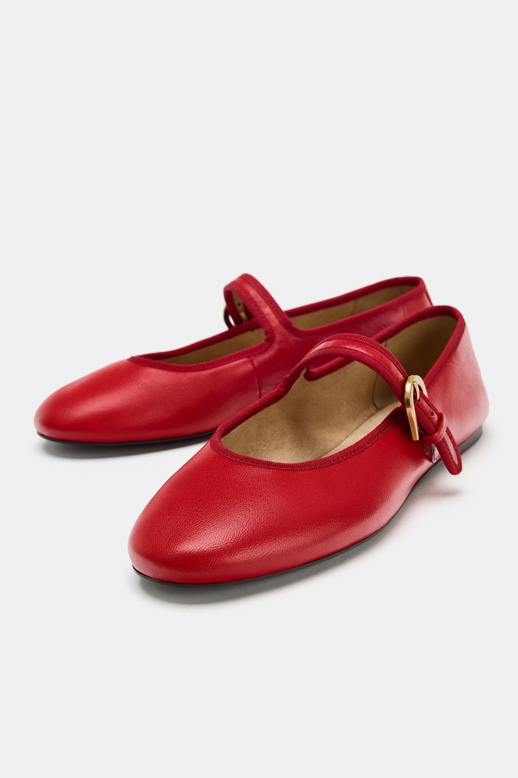 Piros bőr balerina - Zara 16.995 Ft