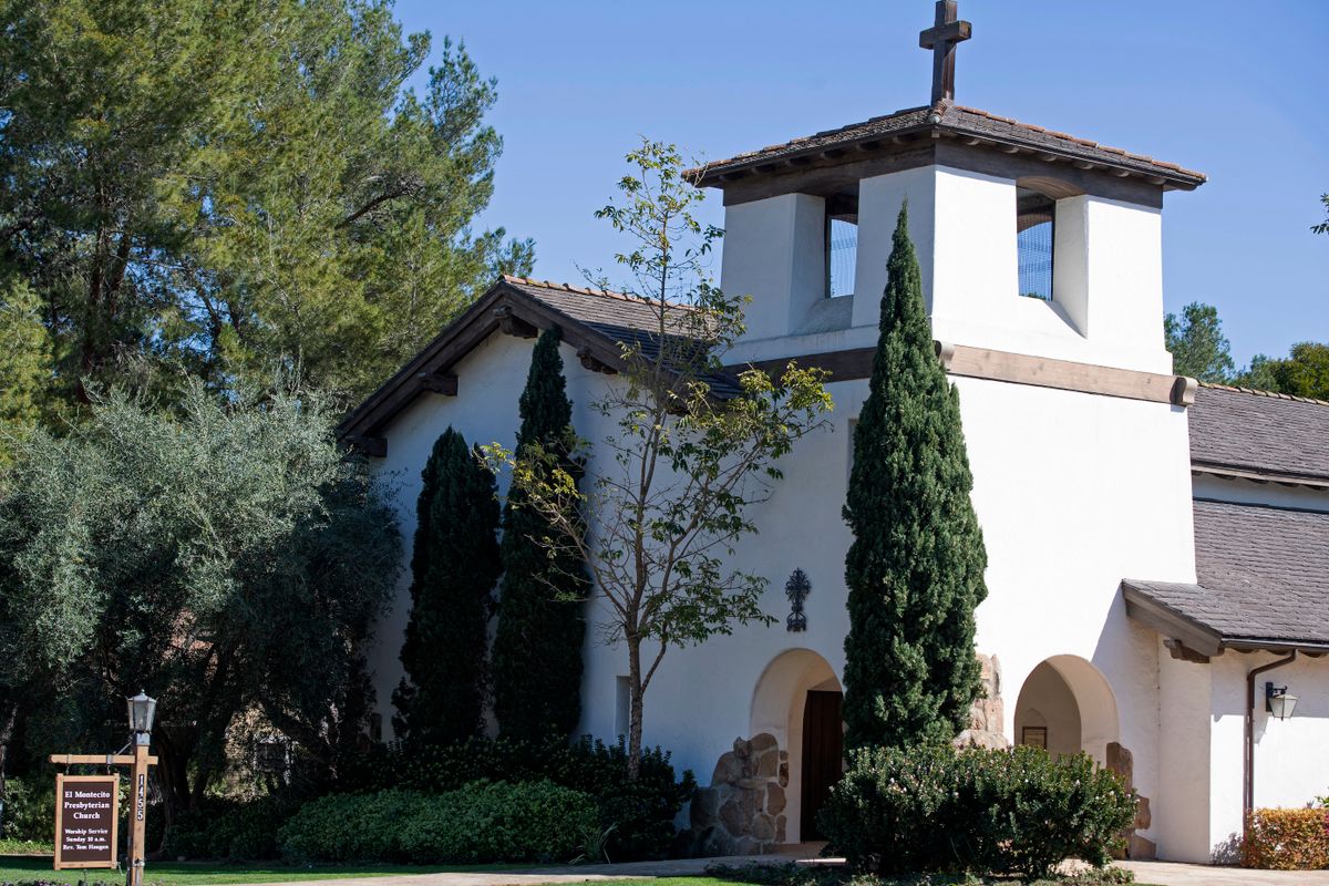 View of the Montecito Village church, in Montecito, California on March 6, 2021. Prince Harry and Meghan Markle headed to California and relocated in July, 2020 to Montecito, a small and affluent seaside city 100 miles (160 kilometers) up the coast, where a spokesperson said they had "settled into the quiet privacy of their community." The area is home to a handful of showbiz stars including Oprah Winfrey, Ellen DeGeneres and Rob Lowe. 
Meghan Markle said it feels "liberating" to be able to speak out about her life in the British royal family in an excerpt released March 5, 2021, of her hotly anticipated interview with US host Oprah Winfrey. (Photo by VALERIE MACON / AFP)