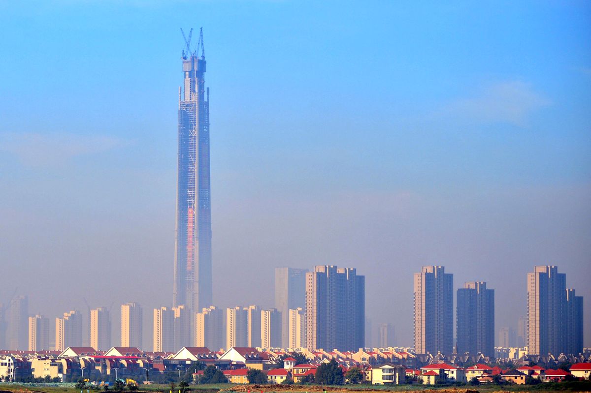 TIANJIN, CHINA - SEPTEMBER 8: A view of the China 117 Tower, also known as Goldin Finance 117, seen on September 8, 2015 in Taianjin, China.
The skyscraper is now the second tallest building by the structural height in the world, only after Dubai's 2,723 feet tall Burj Khalifa.
PHOTOGRAPH BY Feature China / Barcroft Media
UK Office, London.
T +44 845 370 2233
W www.barcroftmedia.com
USA Office, New York City.
T +1 212 796 2458
W www.barcroftusa.com
Indian Office, Delhi.
T +91 11 4053 2429
W www.barcroftindia.com