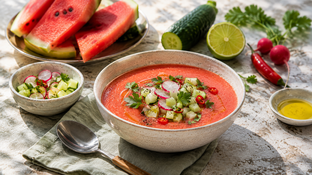 Vasárnapi húsleves helyett kerüljön az asztalra hűsítő görögdinnyés gazpacho