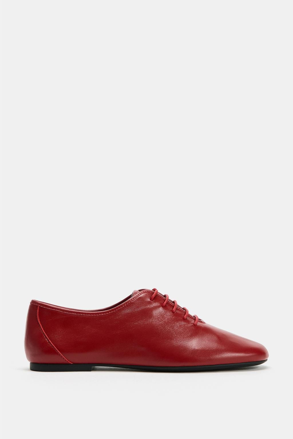 Piros bőrcipő - Zara 16.995 Ft