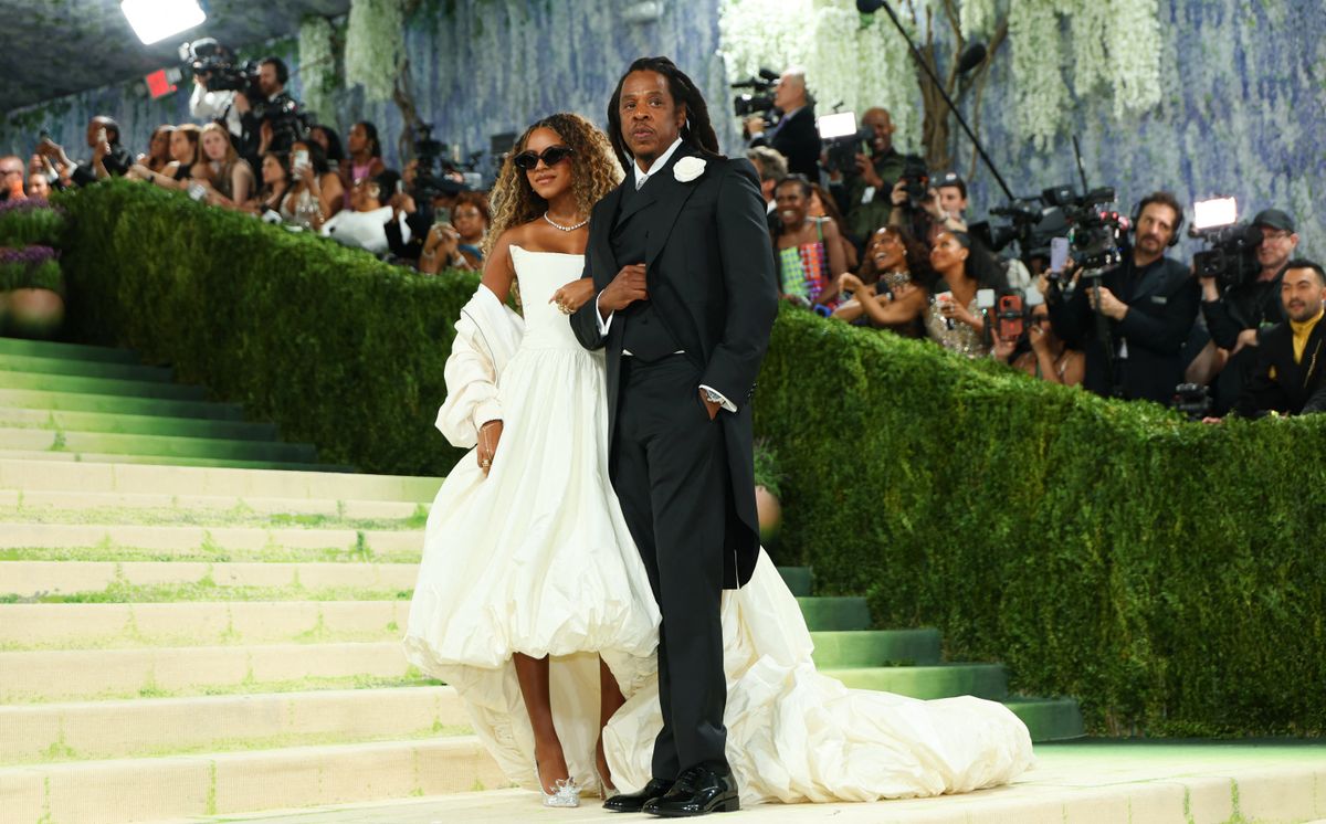 US singer and daughter of Jay-Z and Beyonce Blue Ivy Carter and US rapper Jay-Z arrives for the 2026 Met Gala celebrating "Costume Art" at the Metropolitan Museum of Art, in New York, on May 4, 2026. (Photo by ANGELA WEISS / AFP)