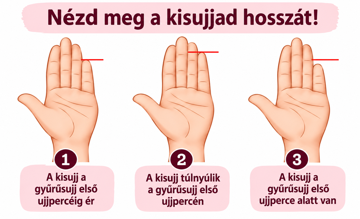 Ez a személyiségteszt a kisujjad hossza alapján fedi fel tulajdonságaidat.