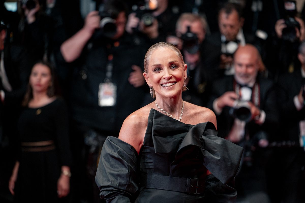 Sharon Stone attends the ''Diamond'' screening during the 79th annual Cannes Film Festival at Palais des Festivals in Cannes, France, on May 19, 2026. (Photo by Luca Carlino/NurPhoto) (Photo by Luca Carlino / NurPhoto via AFP)