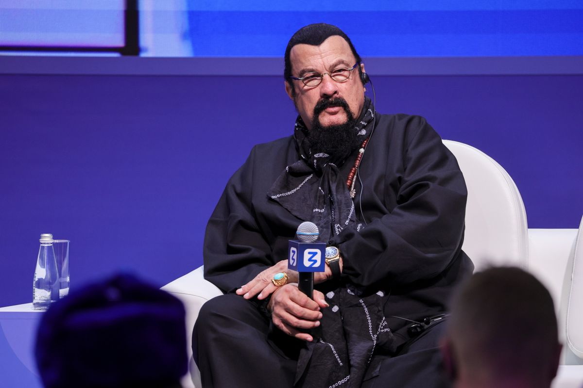 RUSSIA, YEKATERINBURG - SEPTEMBER 16, 2026: Actor Steven Seagal appears in an open dialogue titled ''Not by Birth, but in Spirit: What It Means to Be Russian for Steven Seagal'' during the 2026 International Festival of Youth at Yekaterinburg-EXPO. Yevgeny Messman/TASS Host Photo Agency for International Festival of Youth (Credit Image: © Yevgeny Messman/TASS via ZUMA Press)