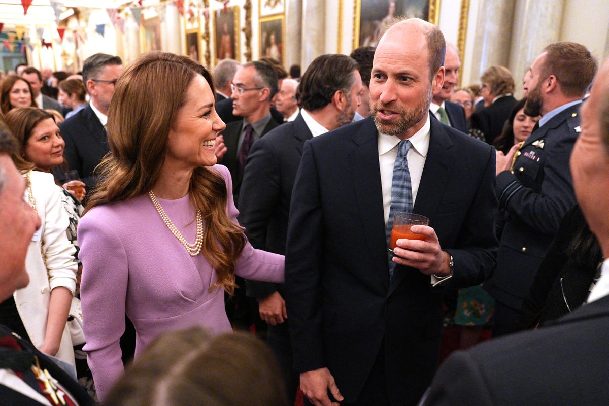Britain's Catherine, Princess of Wales and Britain's Prince William, Prince of Wales attend a reception to celebrate the life of the late Queen Elizabeth II at Buckingham Palace in central London on April 21, 2026, on the day marking what would have been the late monarch's 100th birthday. (Photo by Aaron Chown / POOL / AFP)