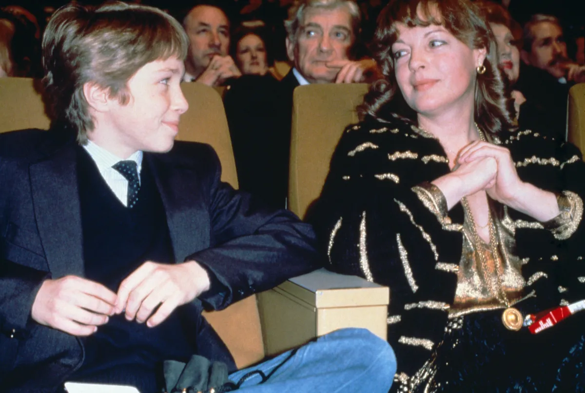 Austrian-born German actress Romy Schneider and her son David, (she had with German director Harry Meyen) attend the 6th Cesar Awards ceremony. (Photo by Charles Biasini/Sygma/Sygma via Getty Images)