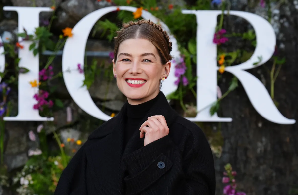 Rosamund Pike attends the Dior Cruise 2025 show at Drummond Castle, Perthshire. Picture date: Monday June 3, 2024. (Photo by Andrew Milligan/PA Images via Getty Images)