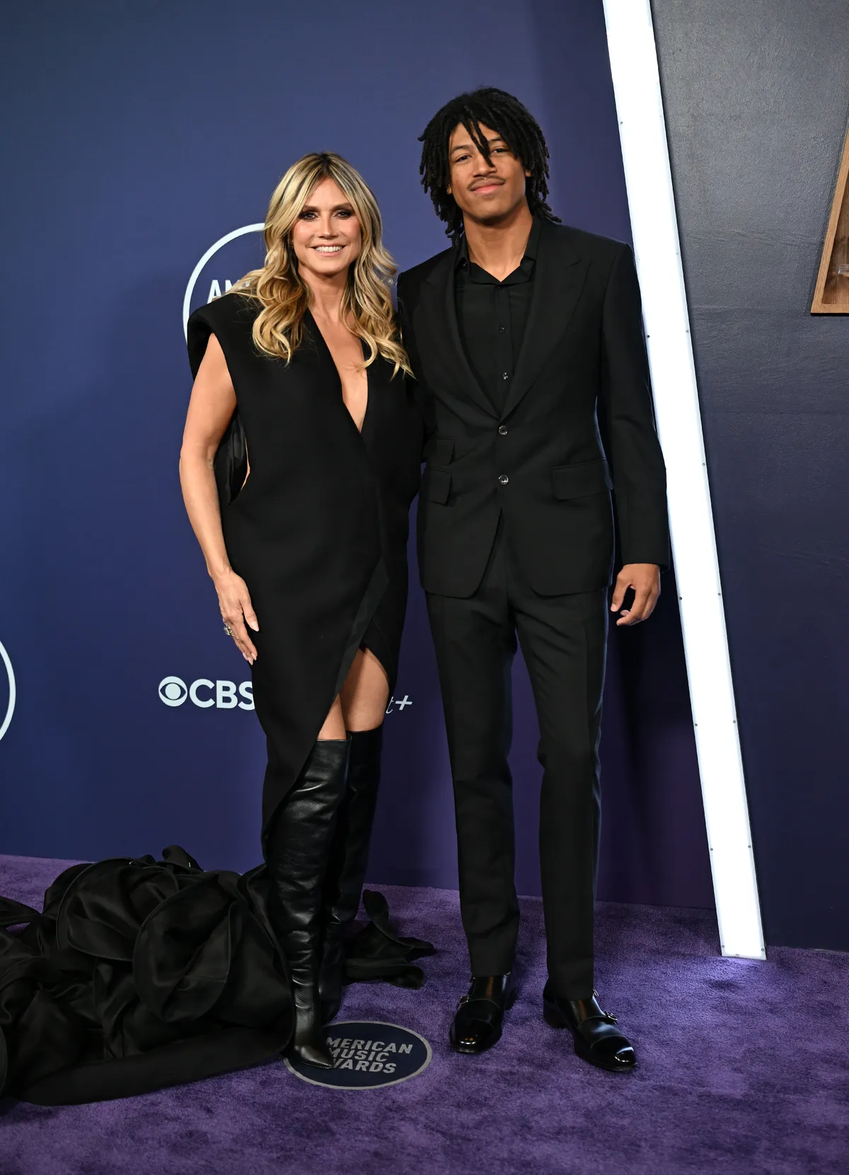 LAS VEGAS, NEVADA - MAY 26: EDITORIAL USE ONLY Heidi Klum and Henry Samuel arrive at the 2025 American Music Awards at Fontainebleau Las Vegas on May 26, 2025 in Las Vegas, Nevada. (Photo by Denise Truscello/WireImage)