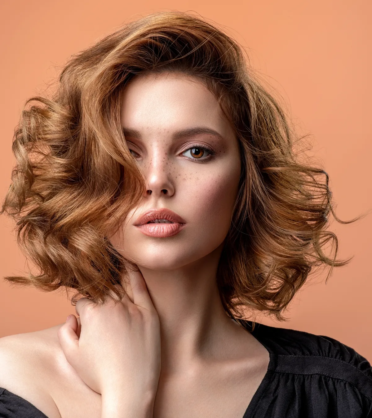 Beautiful,Brown,Haired,With,Stylish,Short,Hairstyle.,Woman,With,A