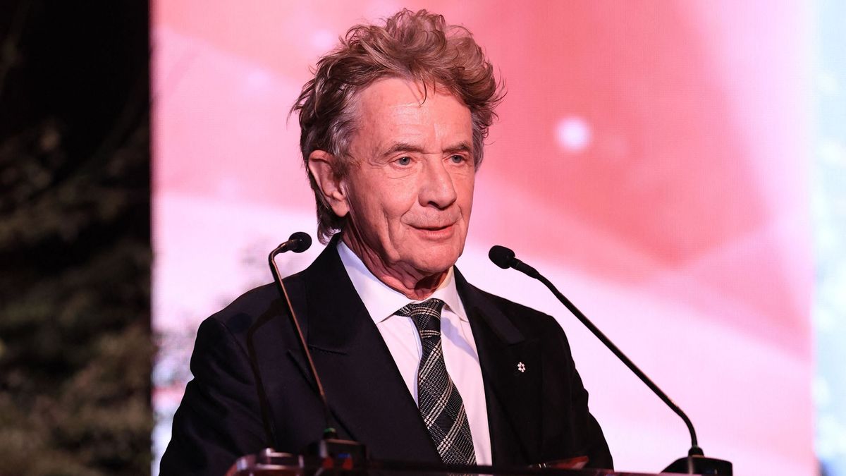 LOS ANGELES, CALIFORNIA - OCTOBER 14: Martin Short speaks onstage during The Fourth Annual Rare Impact Fund Benefit hosted by Selena Gomez at Hollywood Palladium on October 14, 2026 in Los Angeles, California. Amy Sussman/Getty Images for Rare Beauty/AFP (Photo by Amy Sussman / GETTY IMAGES NORTH AMERICA / Getty Images via AFP)