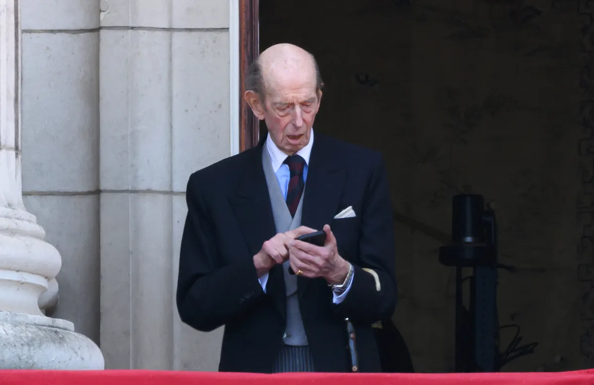 LONDON, ENGLAND - JUNE 13: Prince Edward, Duke of Kent during Trooping The Colour on June 13, 2026 in London, England. Trooping The Colour is a ceremonial parade celebrating the official birthday of the British Monarch. The event features over 1400 soldiers of the Household Division and King's Troop Royal Horse Artillery, including over 400 musicians from the Massed Bands. (Photo by Karwai Tang/WireImage)