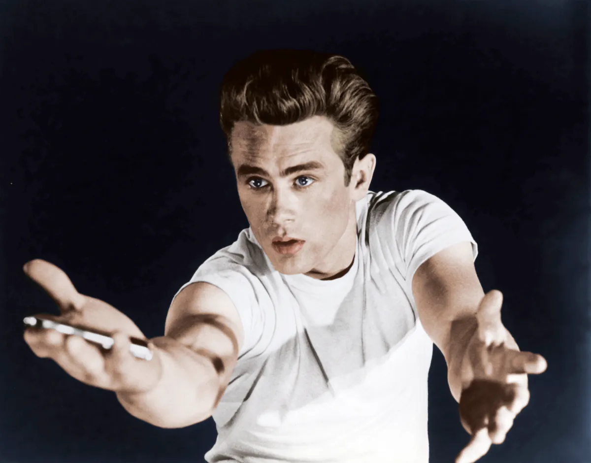 American actor James Dean on the set of Rebel Without a Cause, directed by Nicholas Ray. (Photo by Sunset Boulevard/Corbis via Getty Images)