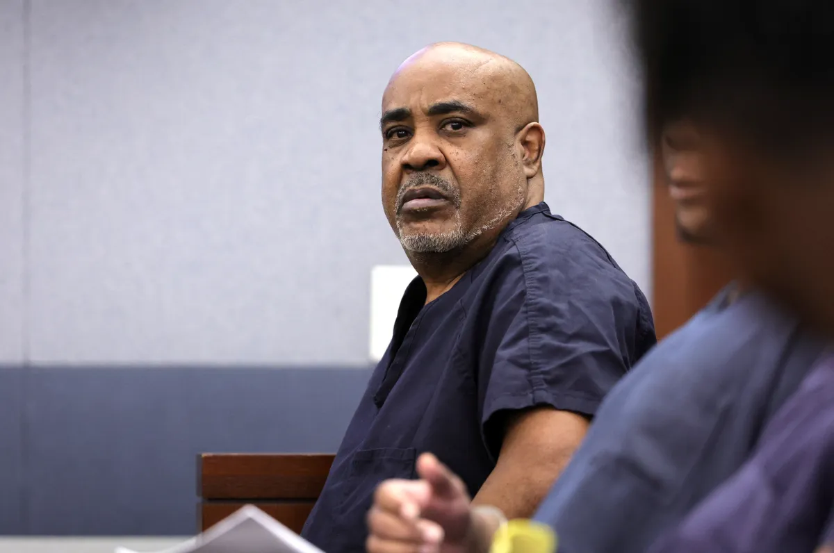 LAS VEGAS, NEVADA - JUNE 17: Duane "Keffe D" Davis appears in Clark County District Court for a trial readiness status check at the Regional Justice Center on June 17, 2025 in Las Vegas, Nevada. Davis was indicted on murder charges for his involvement in the killing of rapper Tupac Shakur in 1996. Steve Marcus-Pool/Getty Images/AFP (Photo by POOL / GETTY IMAGES NORTH AMERICA / Getty Images via AFP)
