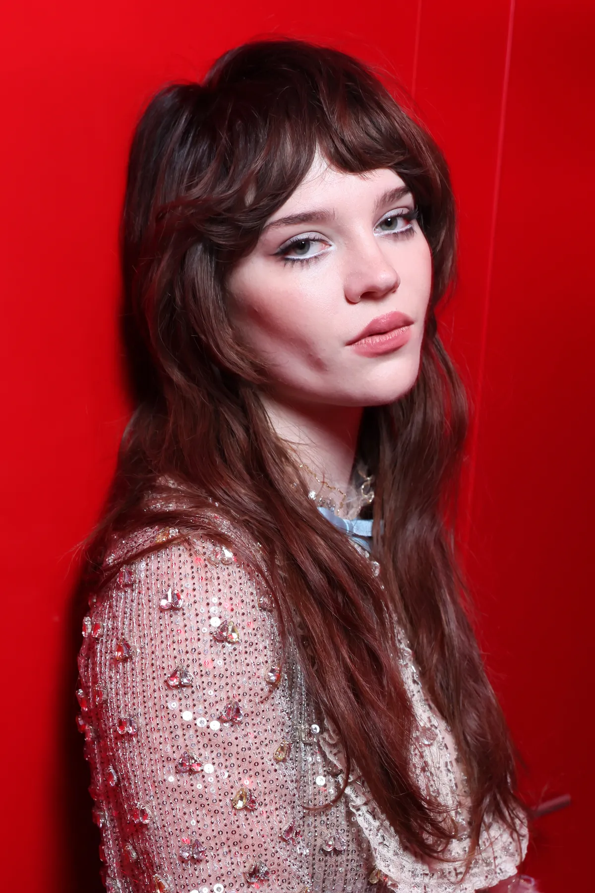 PARIS, FRANCE - MARCH 09: Sophie Thatcher attends Valentino "Le meta-theatre des intimites" show as part of Paris Fashion Week on March 09, 2025 in Paris, France. (Photo by Victor Boyko/Getty Images for Valentino)