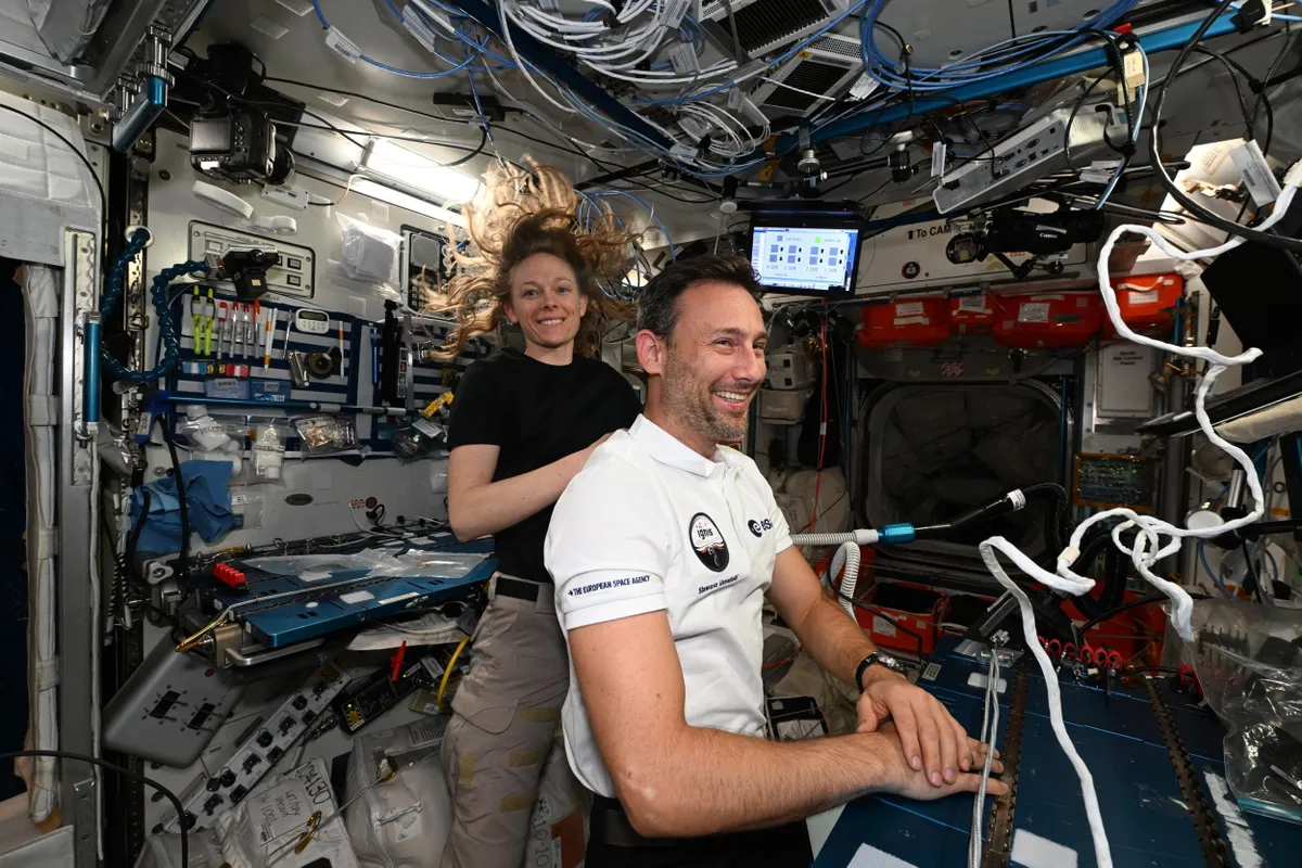 Crew of the International Space Station get their hair cut by NASA astronaut Nichole Ayers on the weekend of 12 July 2025.           Following their recent highest ever cocktail party, the crew of the International Space Station (ISS) have shown off the most remote barber shop. NASA astronaut Nichole Ayers was on hand 260 miles above Earth to tidy up the locks of her fellow space people last weekend. She said Monday (14 July): "We said goodbye to our Ax4 friends today. I was just reminiscing on the haircuts from last weekend! After a long quarantine, I think it was nice for them. We joked about how I might have a future in the haircutting business when I get back on Earth, but the reviews are still out." Before the SpaceX Axiom-4 (Ax4) crew returned home Tuesday, the ISS had a multinational crew, primarily composed of astronauts from the United States, Russia, and Japan, with the additional private astronauts from other countries aboard.
Photo released 16/07/2025