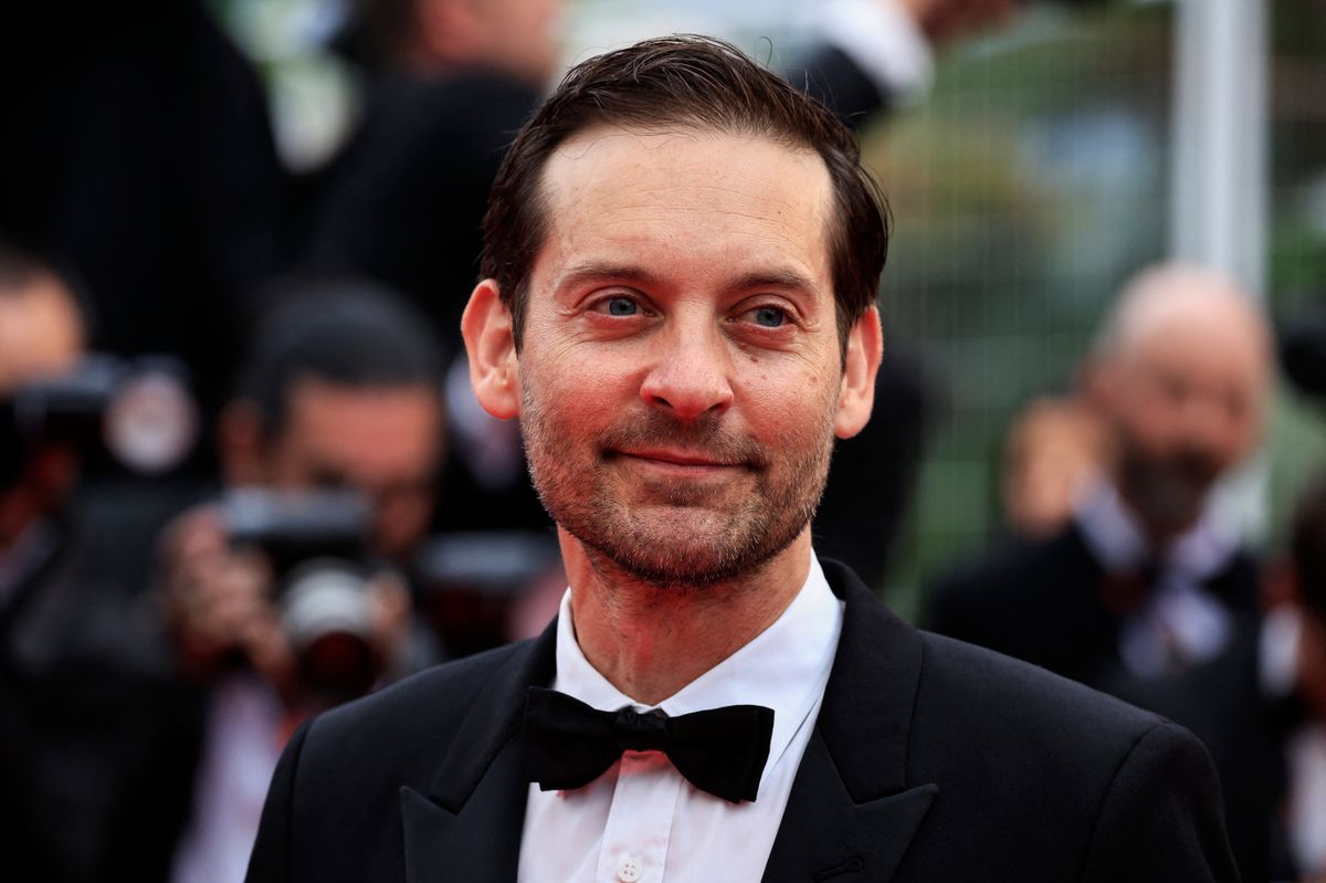 US actor Tobey Maguire arrives for the screening of the film "Killers of the Flower Moon" during the 76th edition of the Cannes Film Festival in Cannes, southern France, on May 20, 2023. (Photo by Valery HACHE / AFP)
