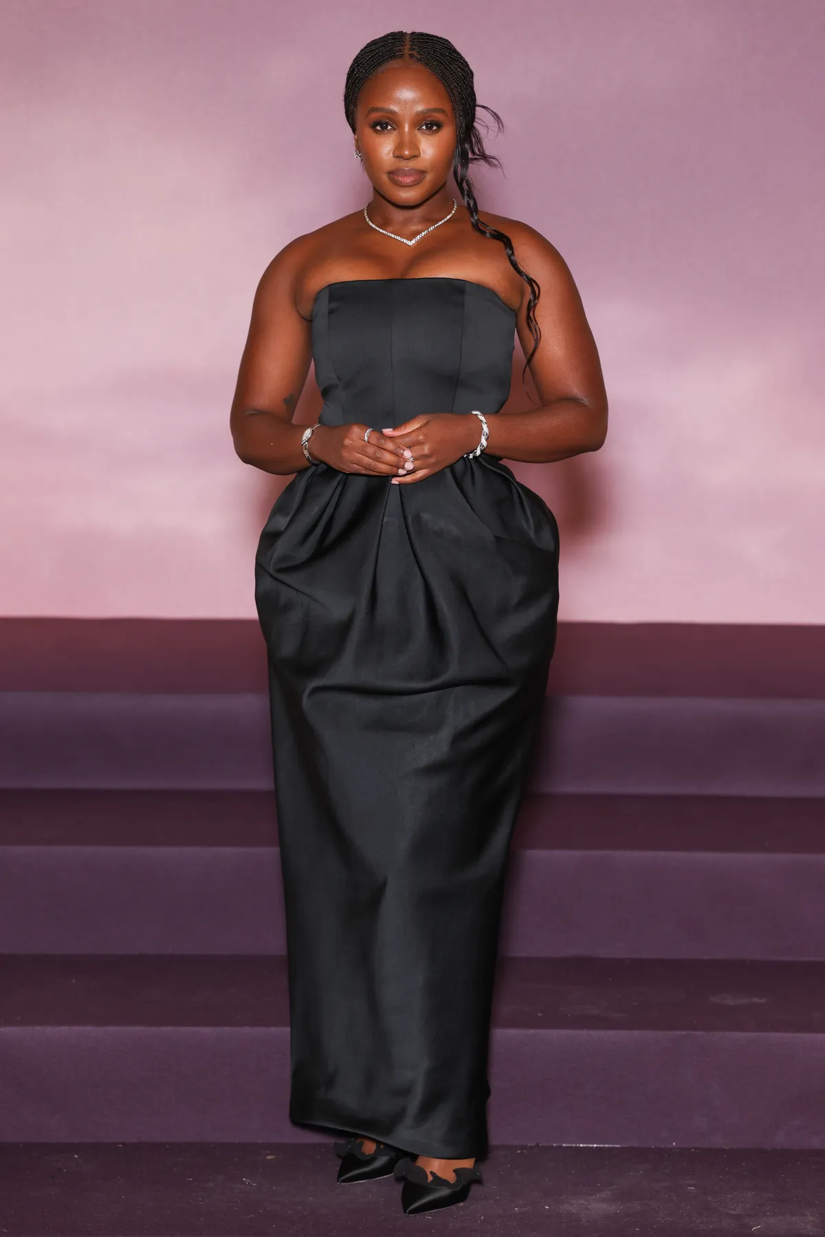 PARIS, FRANCE - JANUARY 14: Masali Baduza attends the "Bridgerton" Season 4 Paris World Premiere at Palais Brongniart on January 14, 2026 in Paris, France. (Photo by Stephane Cardinale - Corbis/Corbis via Getty Images)