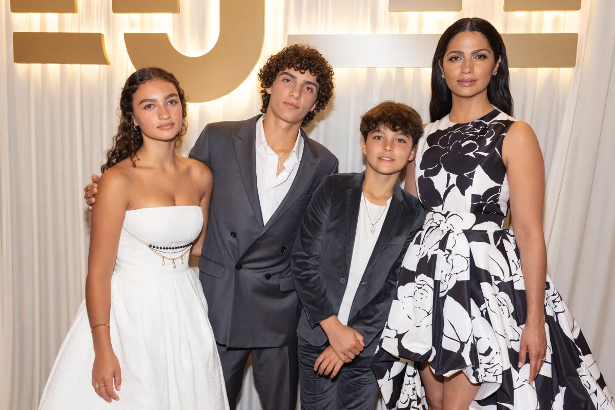 AUSTIN, TEXAS - APRIL 24: (L-R) Vida McConaughey, Levi McConaughey, Livingston McConaughey, and Camila Alves McConaughey attend the 13th Annual Mack, Jack & McConaughey Gala at ACL Live on April 24, 2025 in Austin, Texas. (Photo by Rick Kern/FilmMagic)