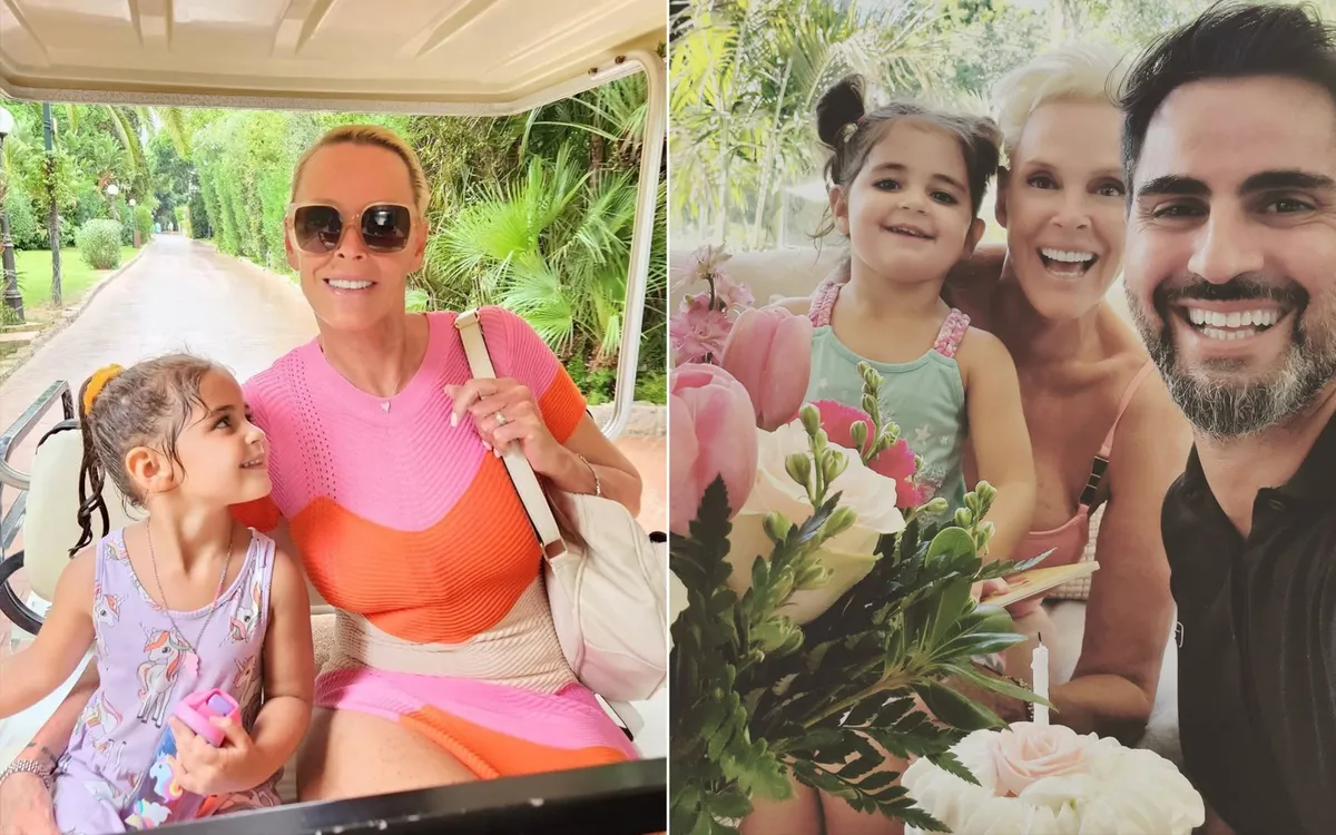 Brigitte Nielsen 62 éves modell-színésznő férjével és lányával: Mattia Dessi és Flora