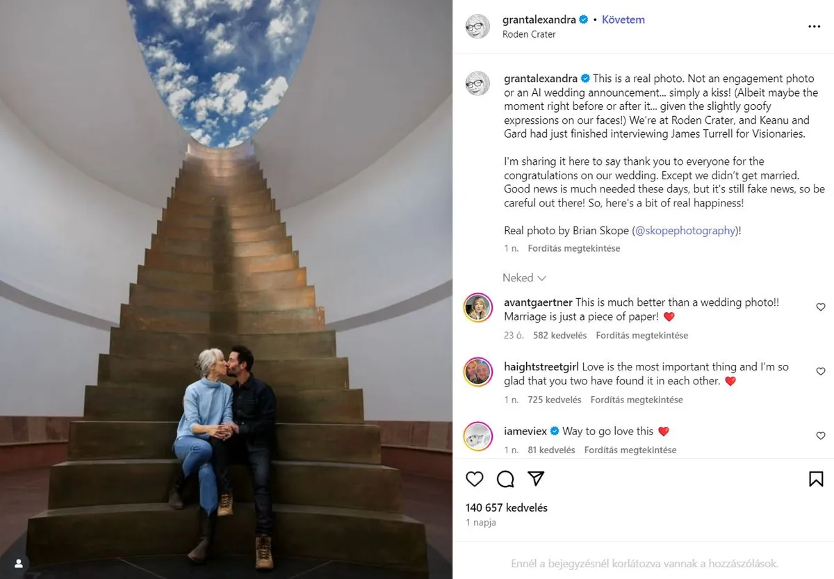 Keanu Reeves barátnője megköszönte a rajongók jókívánságait