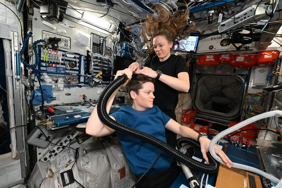 Crew of the International Space Station get their hair cut by NASA astronaut Nichole Ayers on the weekend of 12 July 2025.           Following their recent highest ever cocktail party, the crew of the International Space Station (ISS) have shown off the most remote barber shop. NASA astronaut Nichole Ayers was on hand 260 miles above Earth to tidy up the locks of her fellow space people last weekend. She said Monday (14 July): "We said goodbye to our Ax4 friends today. I was just reminiscing on the haircuts from last weekend! After a long quarantine, I think it was nice for them. We joked about how I might have a future in the haircutting business when I get back on Earth, but the reviews are still out." Before the SpaceX Axiom-4 (Ax4) crew returned home Tuesday, the ISS had a multinational crew, primarily composed of astronauts from the United States, Russia, and Japan, with the additional private astronauts from other countries aboard.
Photo released 16/07/2025