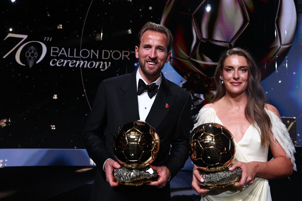 Alexia Putellas és Harry Kane az Aranylabda 2026-os gáláján.