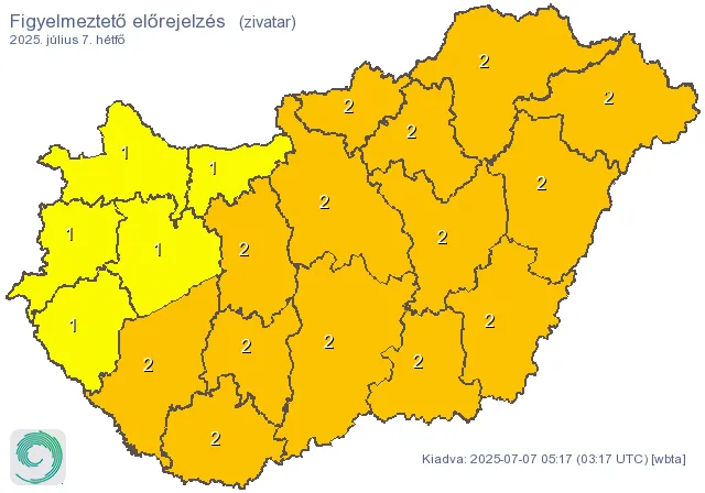 időjárás, vihar, riasztás