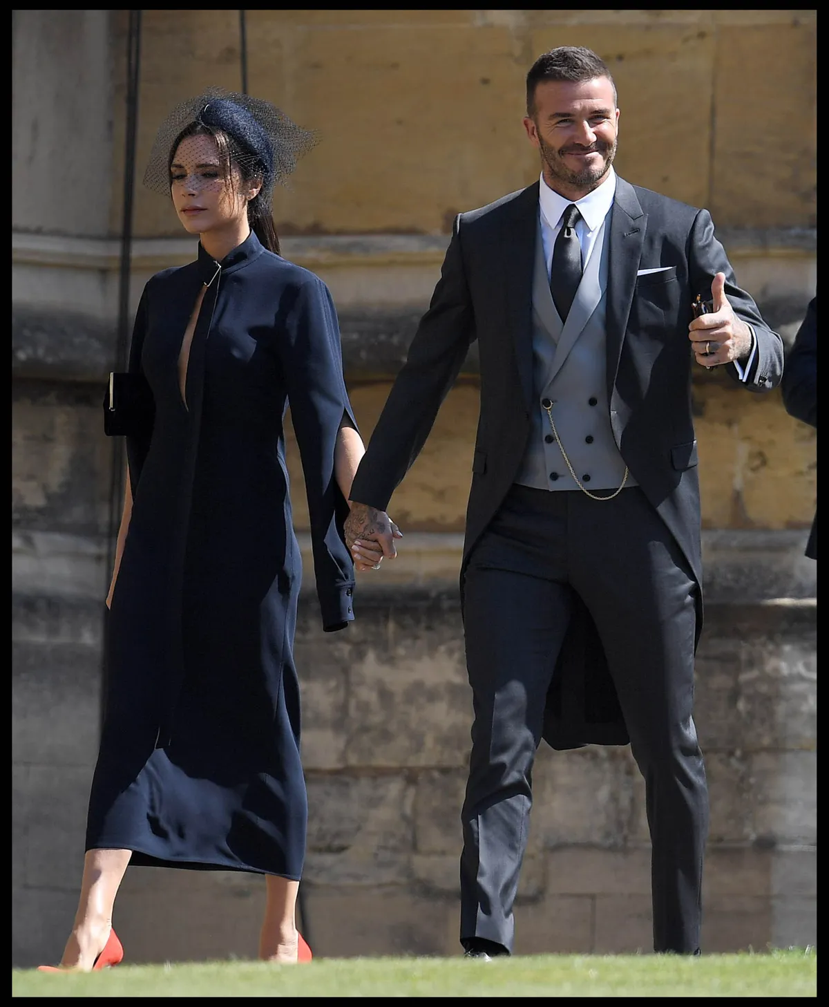 Victoria és David Beckham Harry és Meghan Markle esküvőjén