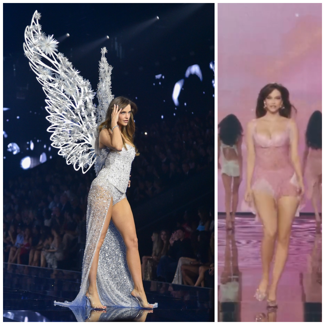 Palvin Barbara hat héttel a szülés után a Victoria's Fashion Show kifutóján 2026. október 18-án