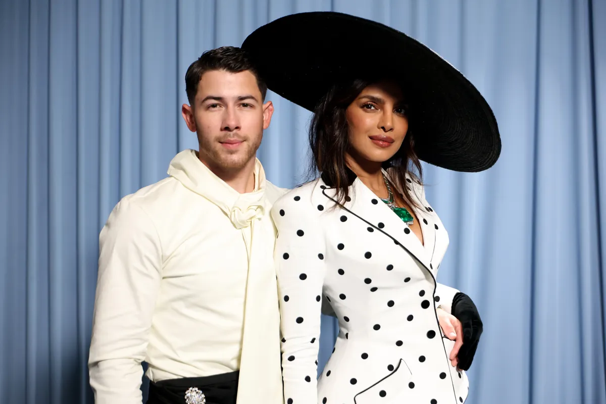 NEW YORK, NEW YORK - MAY 05: (L-R) Nick Jonas and Priyanka Chopra Jonas attend the 2025 Met Gala Celebrating "Superfine: Tailoring Black Style" at Metropolitan Museum of Art on May 05, 2025 in New York City. (Photo by Mike Coppola/MG25/Getty Images for The Met Museum/Vogue)