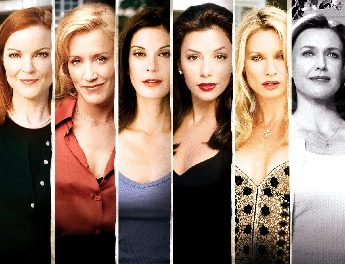 Desperate Housewives (Série TV)
Année : 2004-...
Marcia Cross, Felicity Huffman, Teri Hatcher, Eva Longoria, Nicollette Sheridan, Brenda Strong (Photo by Photo12.com - Collection Cinema / Photo12 via AFP)