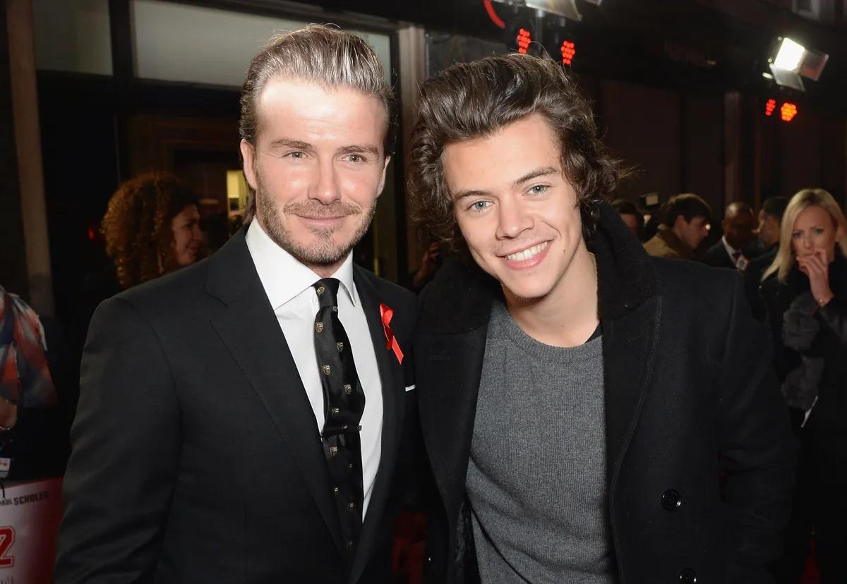 férfi hírességek: David Beckham és Harry Styles 2013-ban