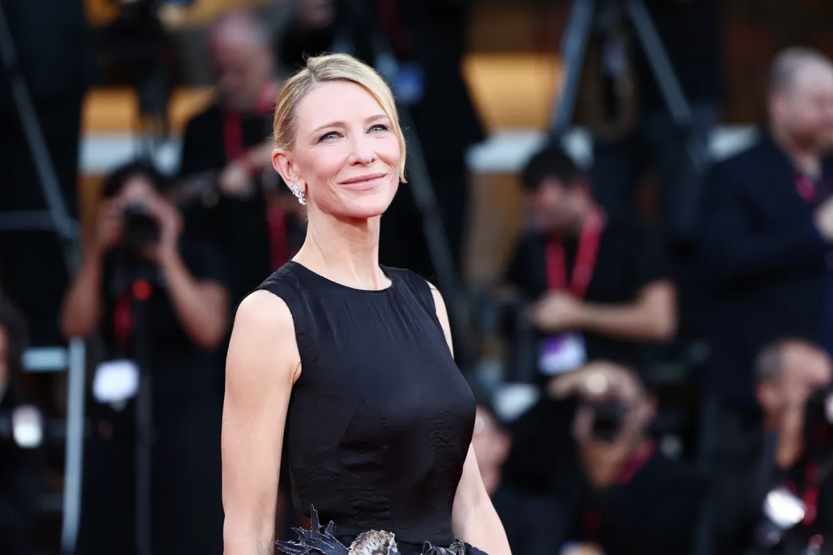 VENICE, ITALY - AUGUST 31: Cate Blanchett attends the "Father Mother Sister Brother" red carpet during the 82nd Venice International Film Festival on August 31, 2025 in Venice, Italy. (Photo by Aldara Zarraoa/Getty Images)