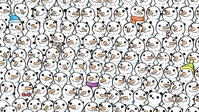 IQ-teszt, amelyen hóemberek között bújt el a panda.