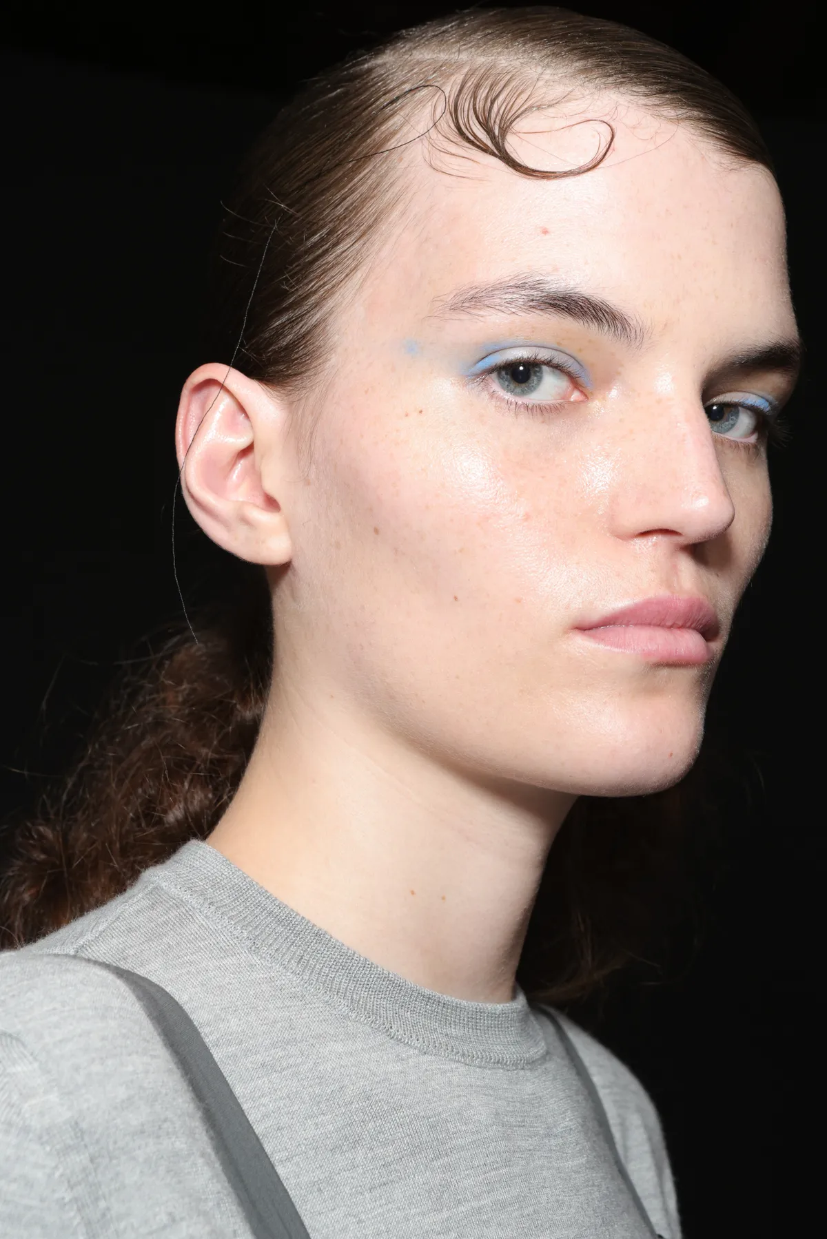 MILAN, ITALY - JUNE 14: A model is posing backstage at the Moschino fashion show during the Milan Menswear Fall/Winter 2024-2025 on June 14, 2024 in Milan, Italy. (Photo by Rosdiana Ciaravolo/Getty Images)