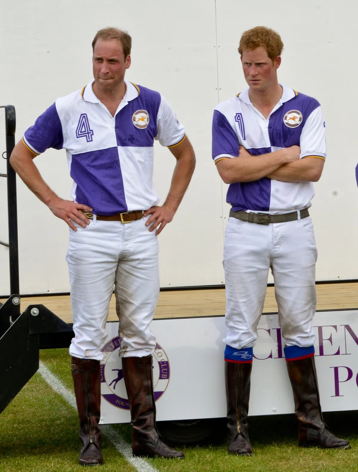 CIRENCESTER, UNITED KINGDOM - JULY 14: Prince Harry of Wales and Prince William, Duke of Cambridge take part in the Jerudong Trophy at Cirencester Park Polo Club on July 14, 2013 in Cirencester, England.
2 Princes were playing polo for the Cirencester Purples who lost the game from the Cirencester Black's.
PHOTOGRAPH BY Jules Annan / Barcroft Media
UK Office, London.
T +44 845 370 2233
W www.barcroftmedia.com
USA Office, New York City.
T +1 212 796 2458
W www.barcroftusa.com
Indian Office, Delhi.
T +91 11 4053 2429
W www.barcroftindia.com