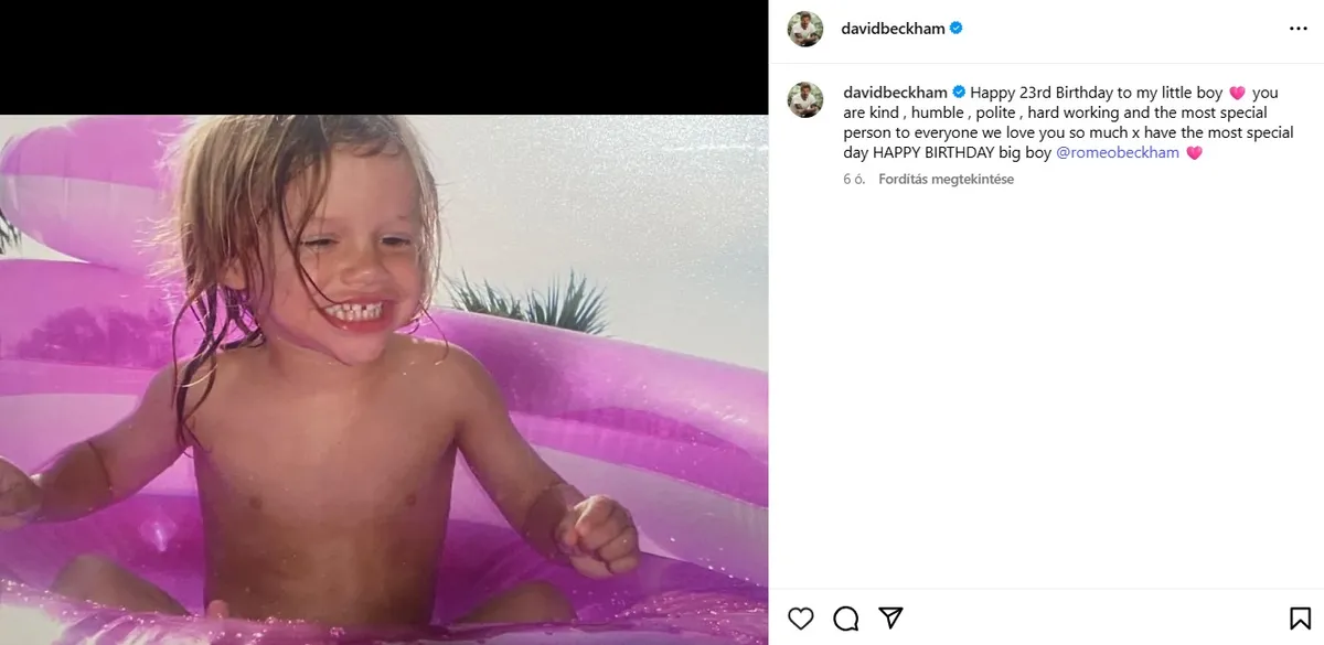 Így köszöntötte édesapja Romeo Beckhamet