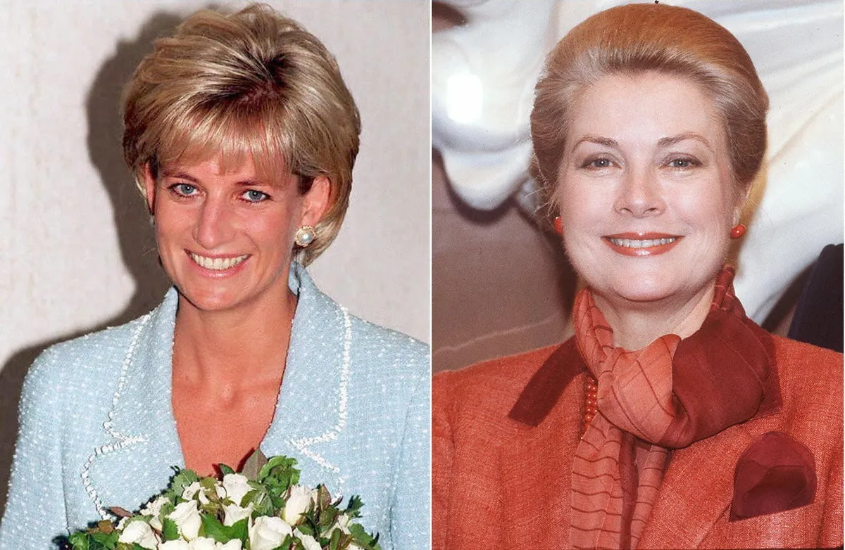 Diana hercegné és a monacói hercegné Grace Kelly 