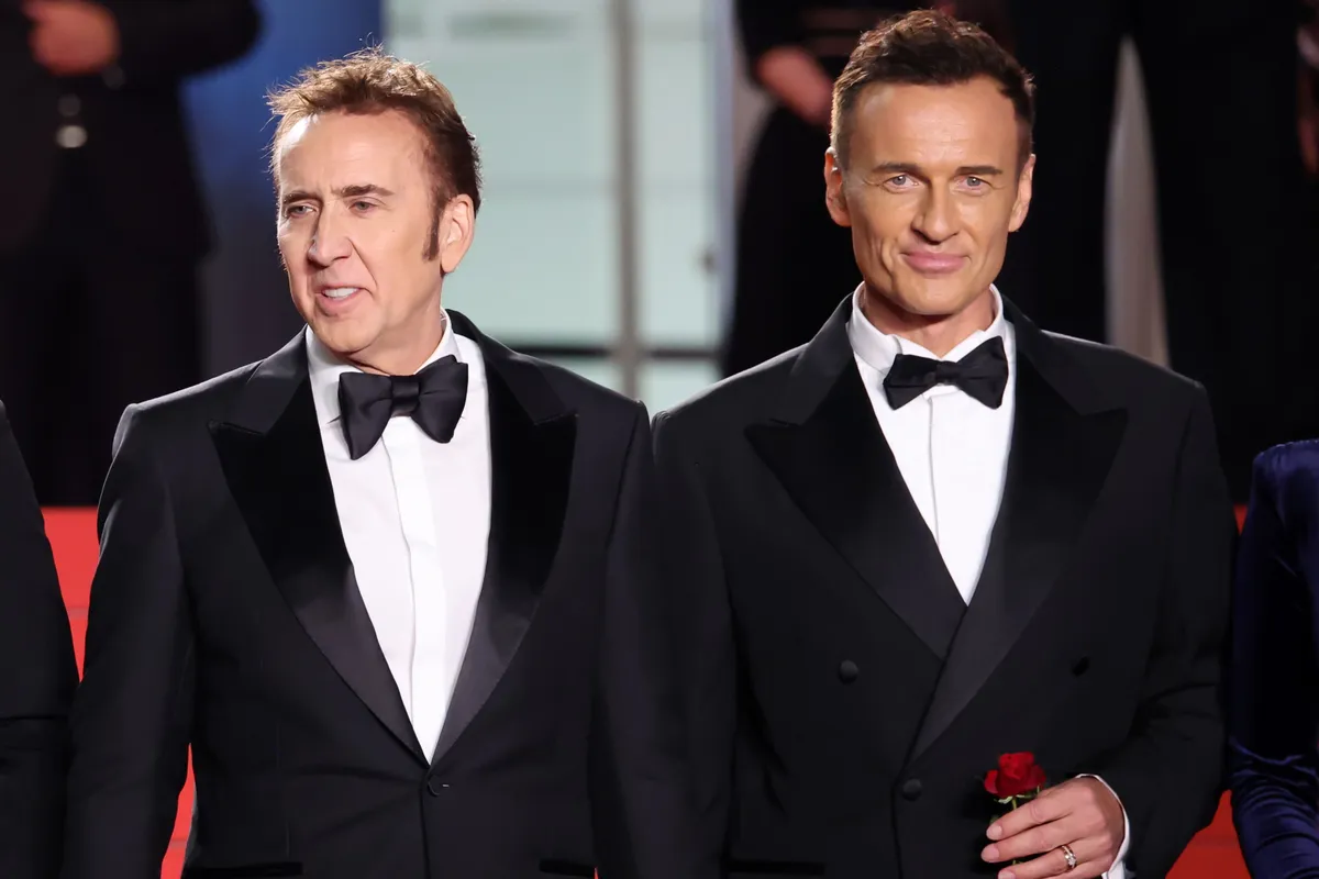 CANNES, FRANCE - MAY 17: Nicolas Cage and Julian McMahon attend the "The Surfer" Red Carpet at the 77th annual Cannes Film Festival at Palais des Festivals on May 17, 2024 in Cannes, France. (Photo by Daniele Venturelli/WireImage)