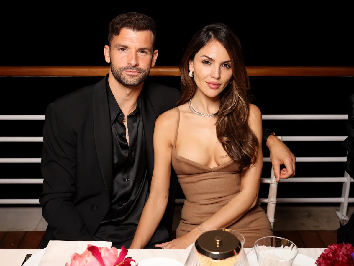 CAP D'ANTIBES, FRANCE - MAY 15: CAP D'ANTIBES, FRANCE - MAY 15: Grigor Dimitrov and Eiza González attend the Red Sea Film Foundation's "Women In Cinema" Gala at Hotel du Cap-Eden-Roc on May 15, 2025 in Cap d'Antibes, France. (Photo by Arnold Jerocki/Getty Images for Red Sea Film Foundation)