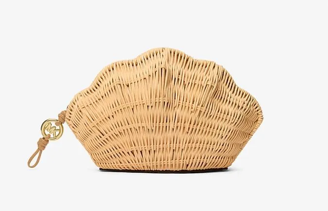 Raffia táska, kagylóalakú
