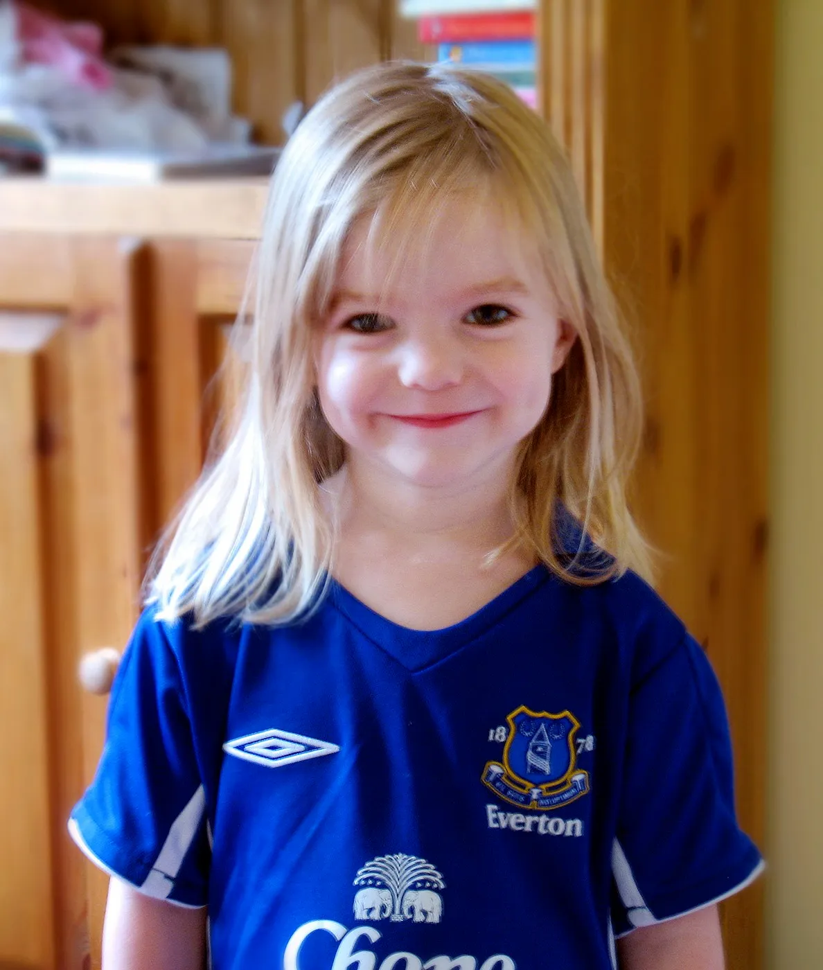 Press / Ferraripress.com Pic Shows.....Madeleine McCann, who was abducted from an apartement in Portugal, after being left alone with two younger siblings. Pictured here in an Everton FC football shirt.....,Image: 21174943, License: Rights-managed, Restrictions: , Model Release: no